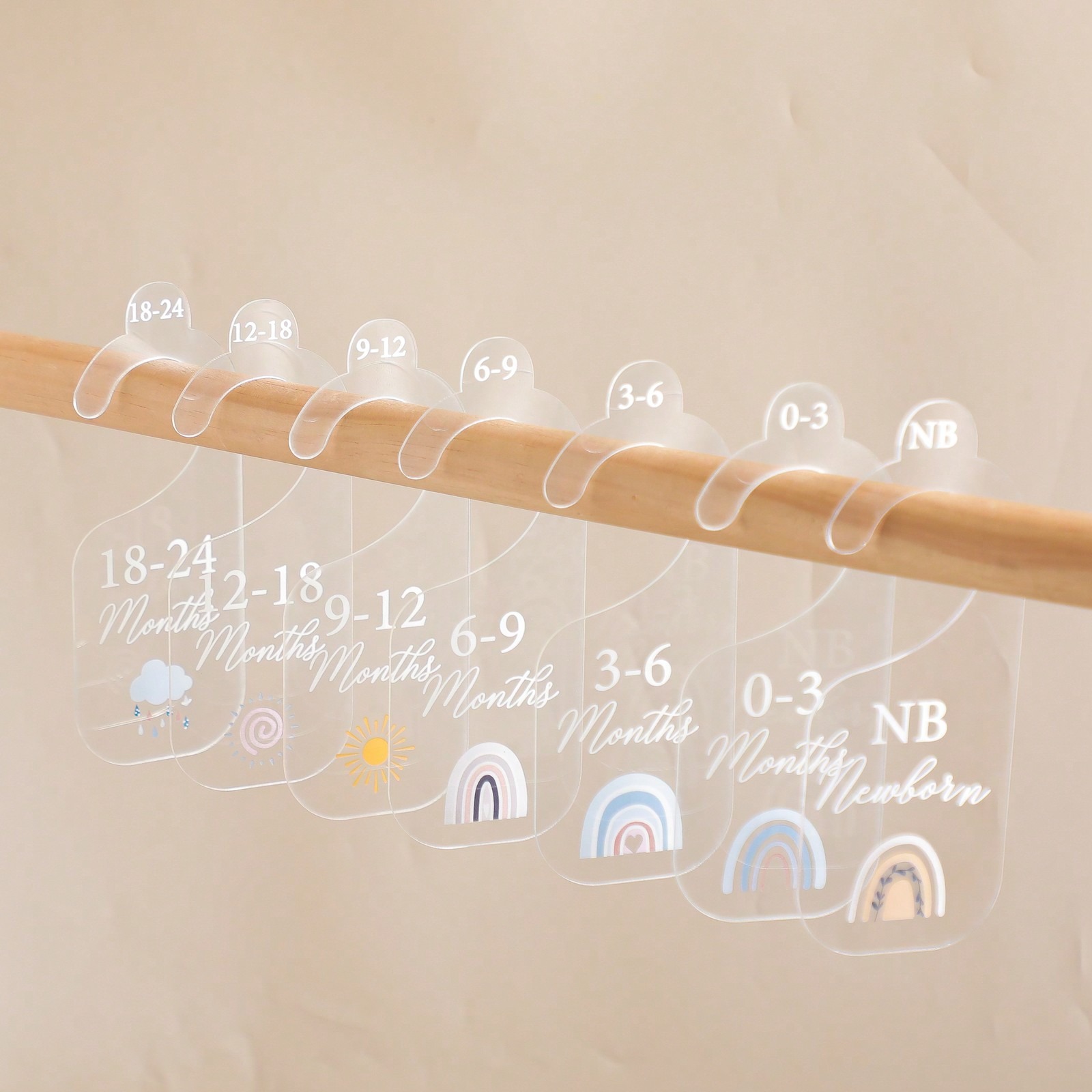 Baby Nursery Organiser - Boho Acrylic Baby Clothes Closet Dividers