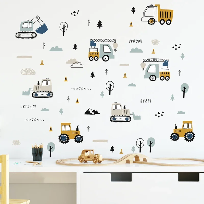Baby Nursery Products - Hand Drawn Cute Cars Cargo Truck