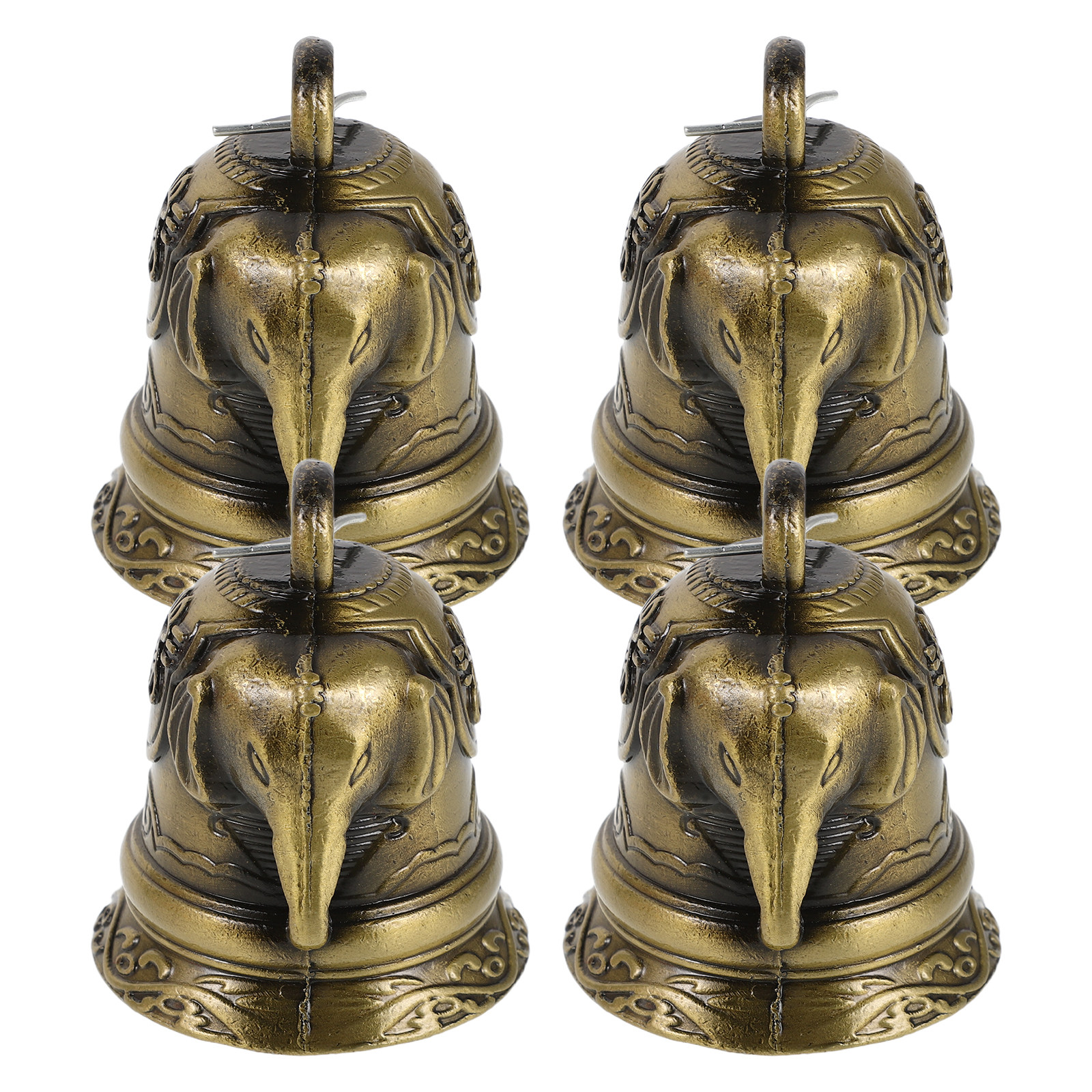 Baby Nursery Vintage - 4Pcs Vintage Elephant Bell Alloy Craft