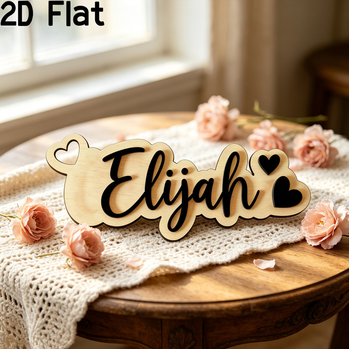 Baby Nursery Name - 1Pc Custom Love Decor Wooden Acrylic