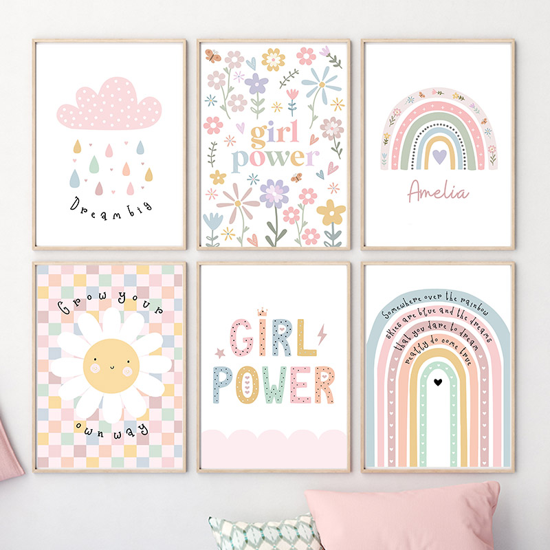 Baby Nursery Products - Sun Flower Rainbow Cloud Heart Nursery