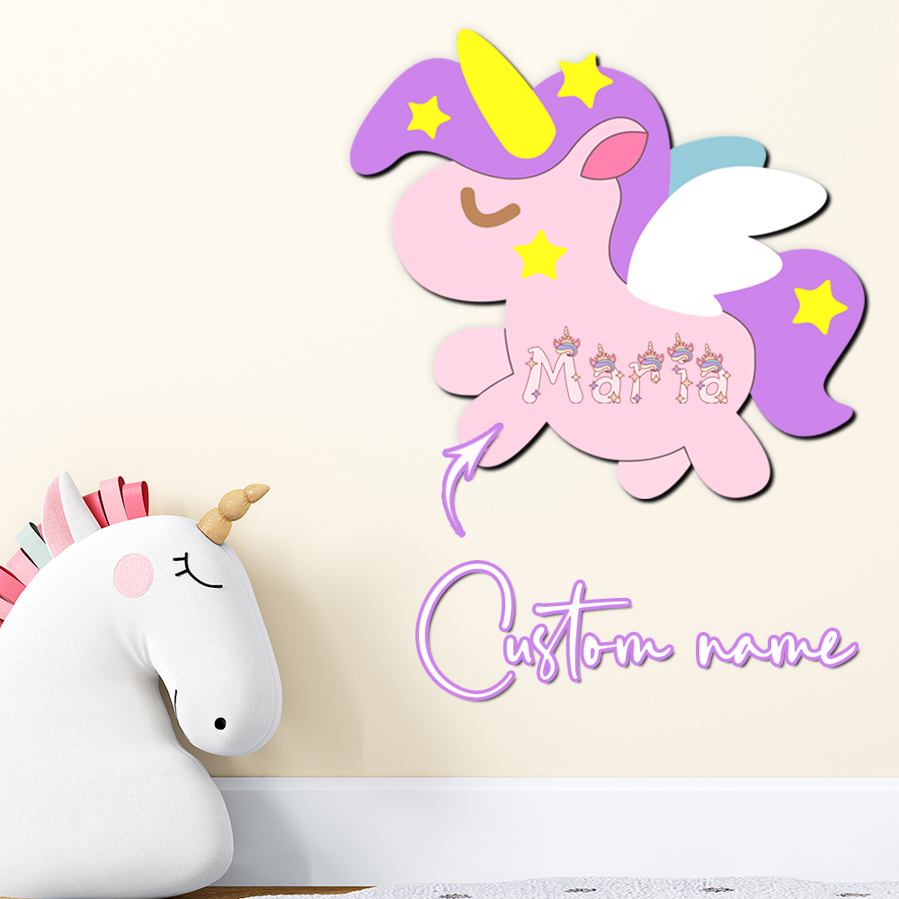 Custom Unicorn Wooden Name Sig - Baby Nursery Wall avis et prix