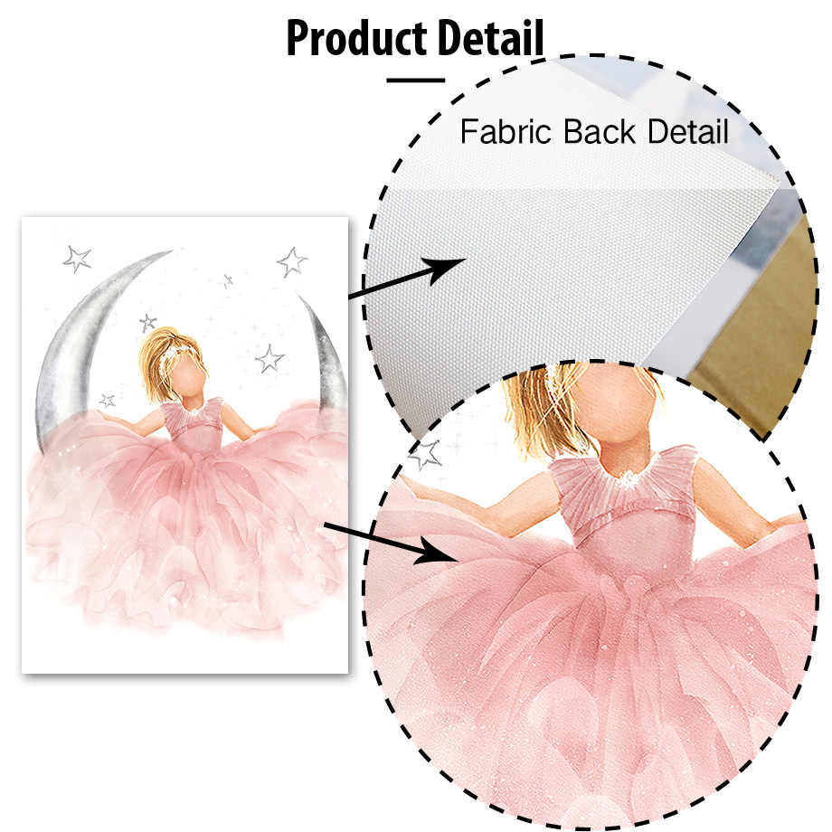 Pink Angel Girl Sun Moon Cloud - Baby Nursery Pictures avis et prix