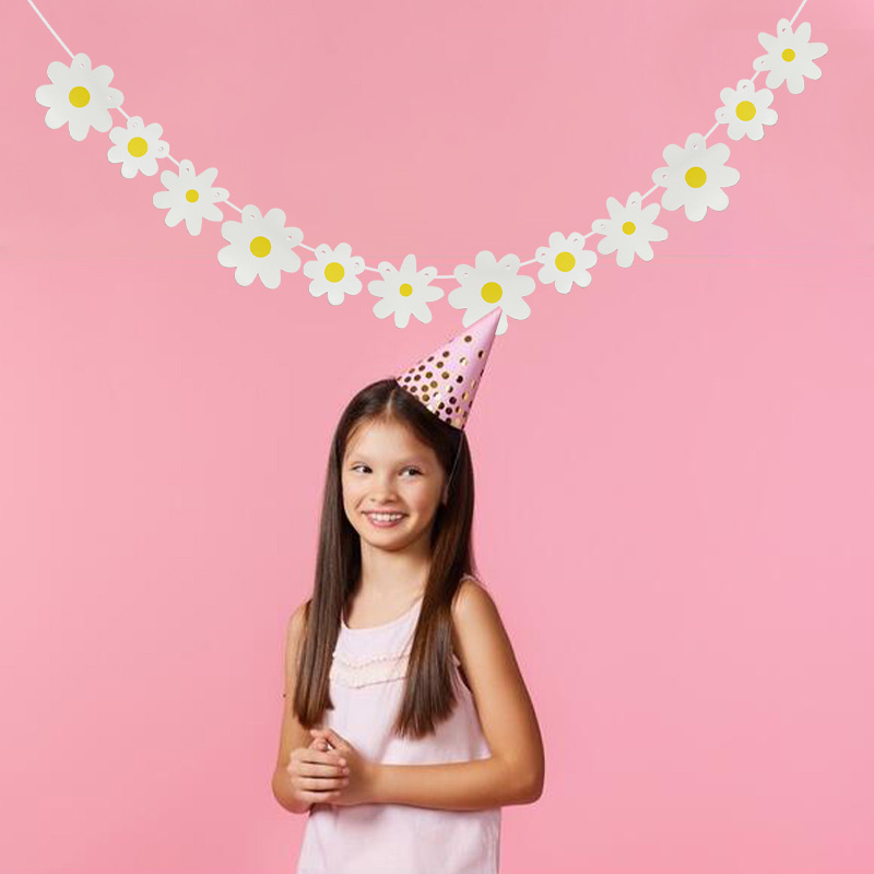 1Set White Daisy Flower Banner - Baby Nursery Garland avis et prix