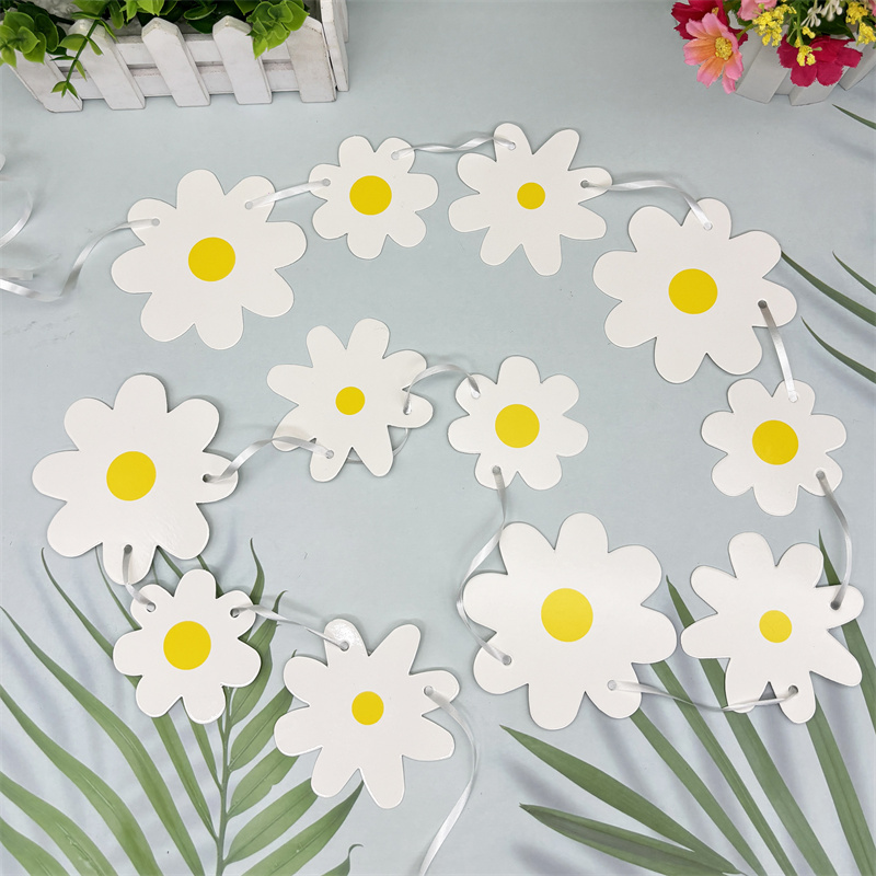 1Set White Daisy Flower Banner - Baby Nursery Garland avis et prix