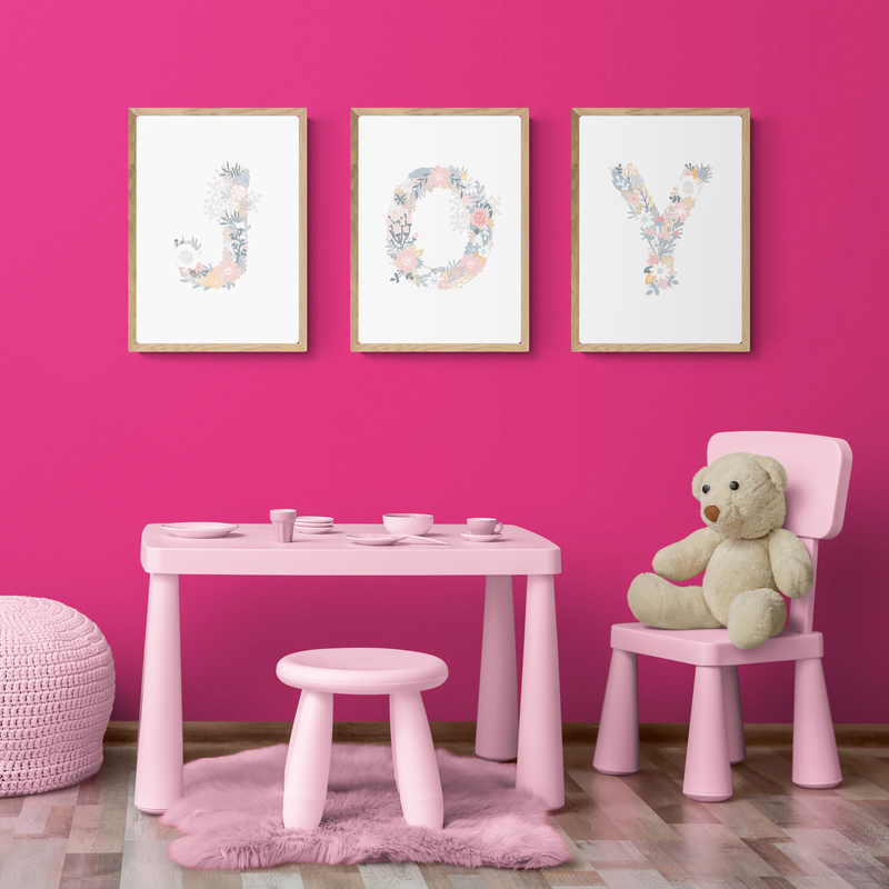 1PC frameless Floral Alphabet  - Baby Nursery Wall avis et prix