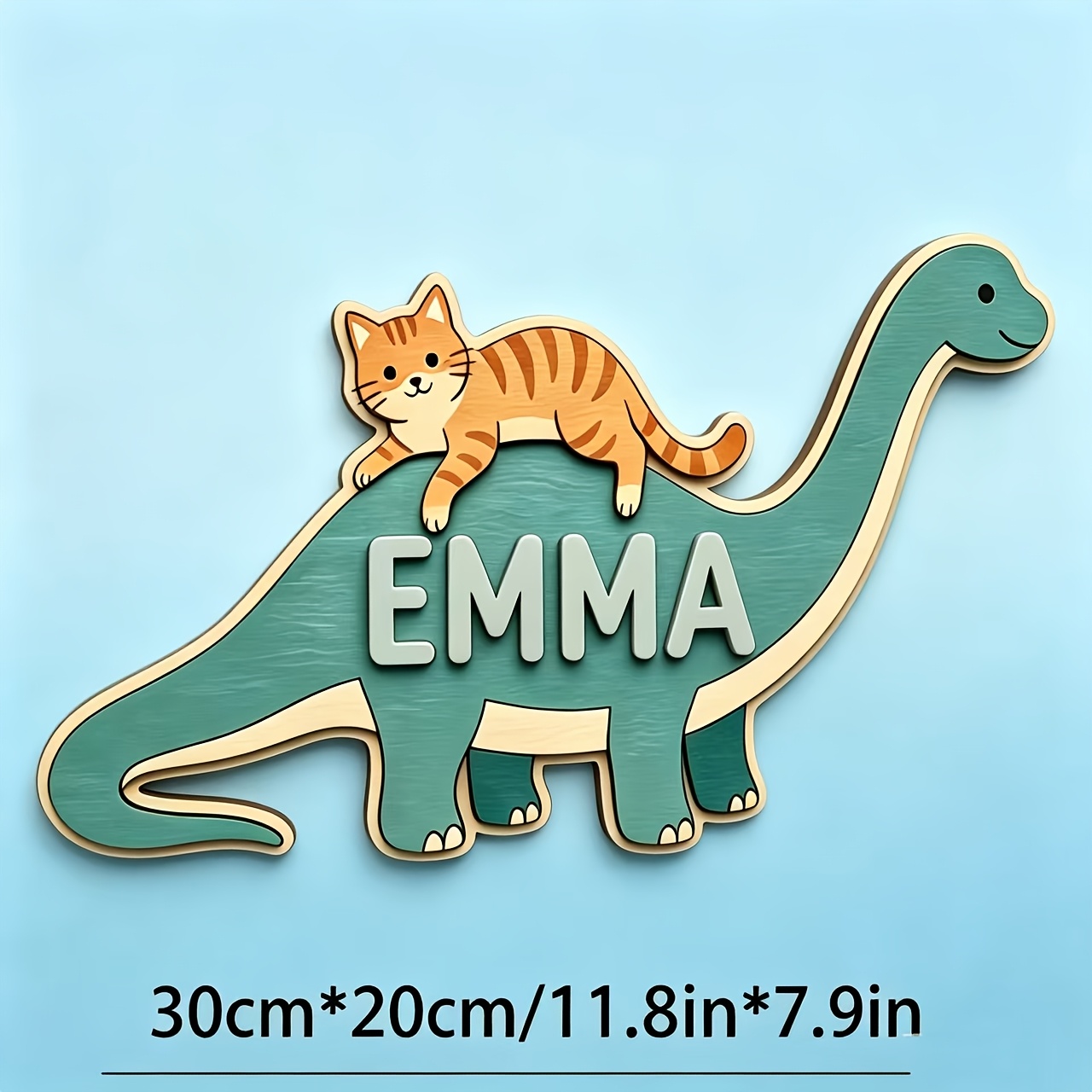 Personalized Cat Riding Dinosa - Baby Nursery Name avis et prix