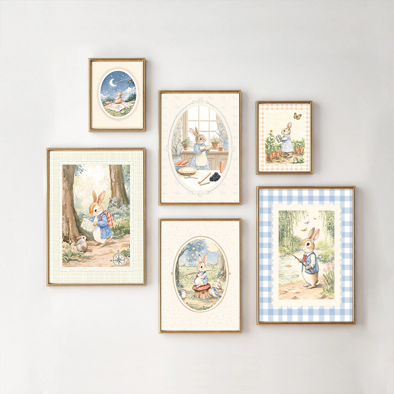 Vintage Boho Blue Plaid Rabbit - Baby Nursery Vintage avis et prix