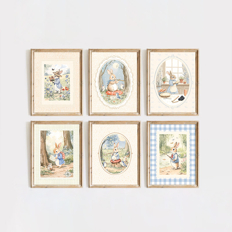 Vintage Boho Blue Plaid Rabbit - Baby Nursery Vintage avis et prix