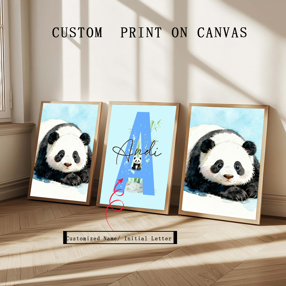 3pcs Personalized Panda Nurser - Baby Nursery Wall avis et prix