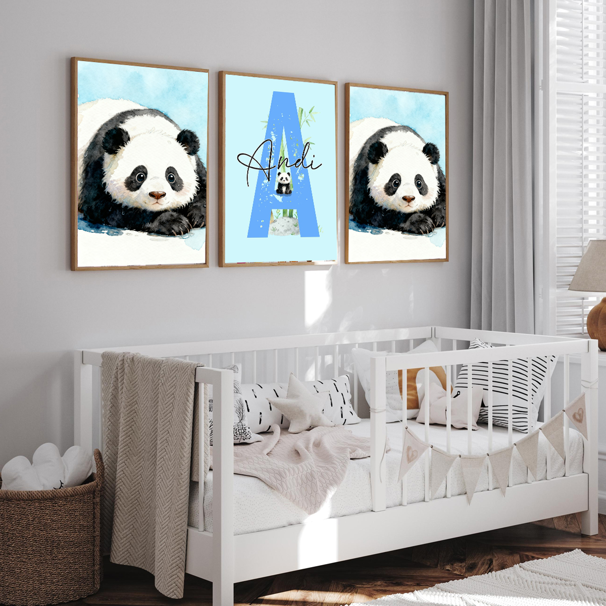 3pcs Personalized Panda Nurser - Baby Nursery Wall avis et prix