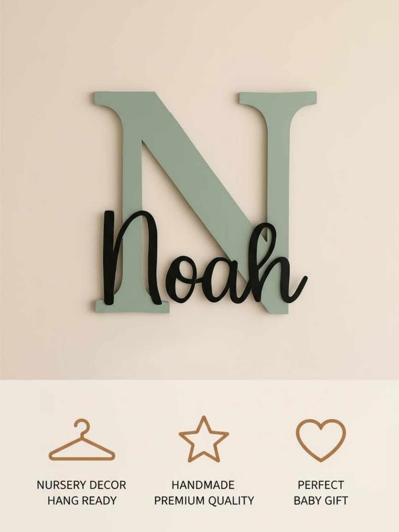 Custom Name Cloud Shaped Woode - Baby Nursery Wall avis et prix