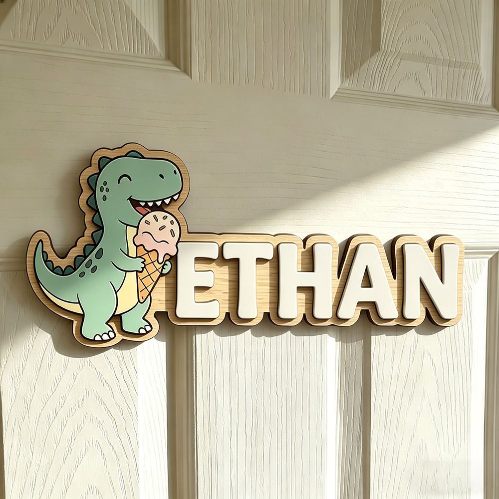 Whimsical Ice Cream Dinosaur C - Baby Nursery Name avis et prix