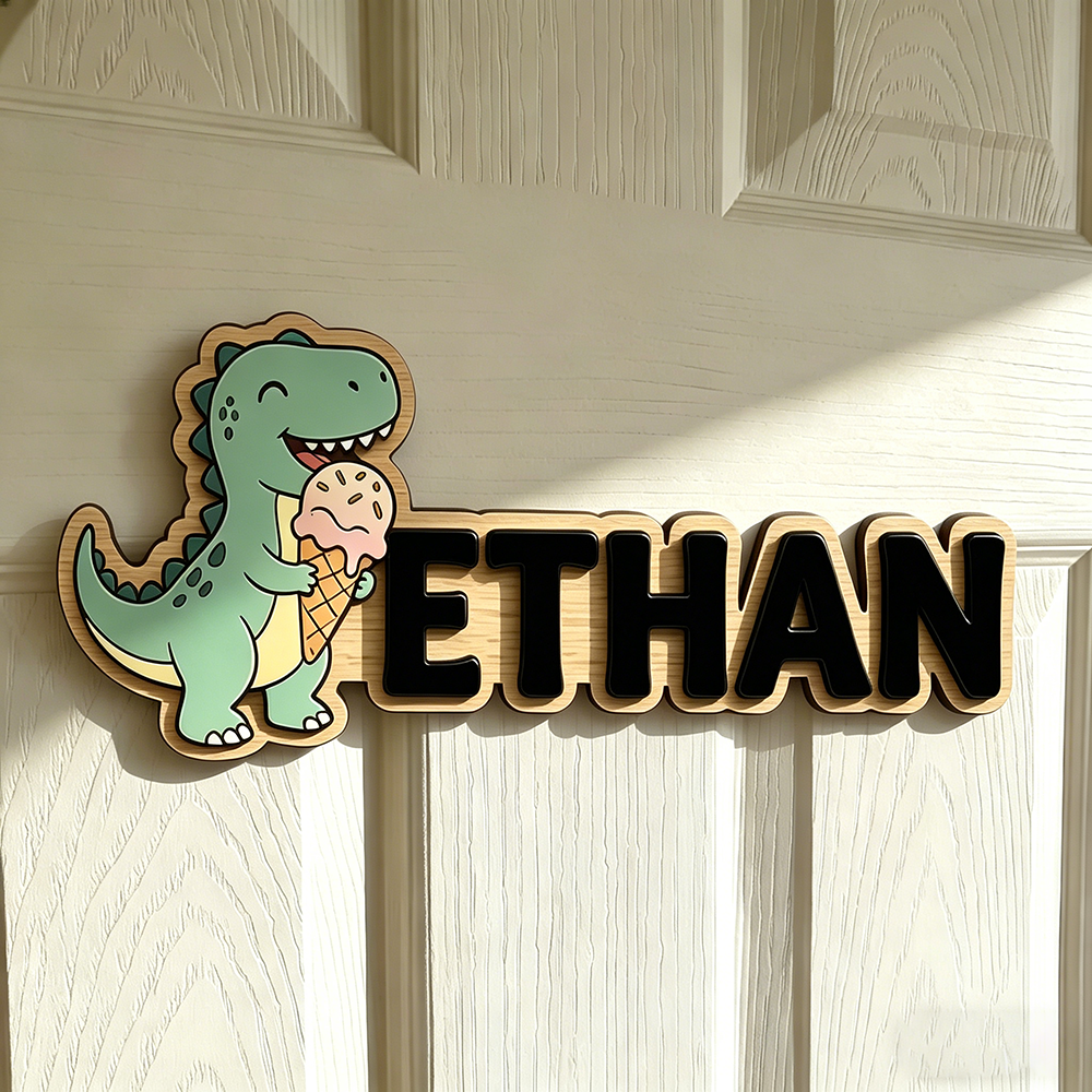 Whimsical Ice Cream Dinosaur C - Baby Nursery Name avis et prix