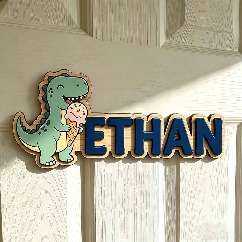 Whimsical Ice Cream Dinosaur C - Baby Nursery Name avis et prix