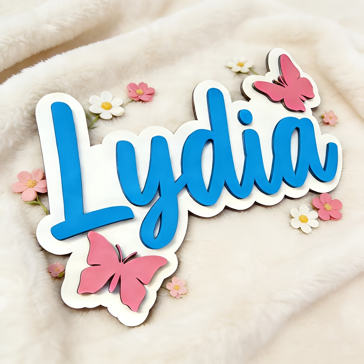 Personalized Blue & Pink Butte - Baby Nursery Name avis et prix