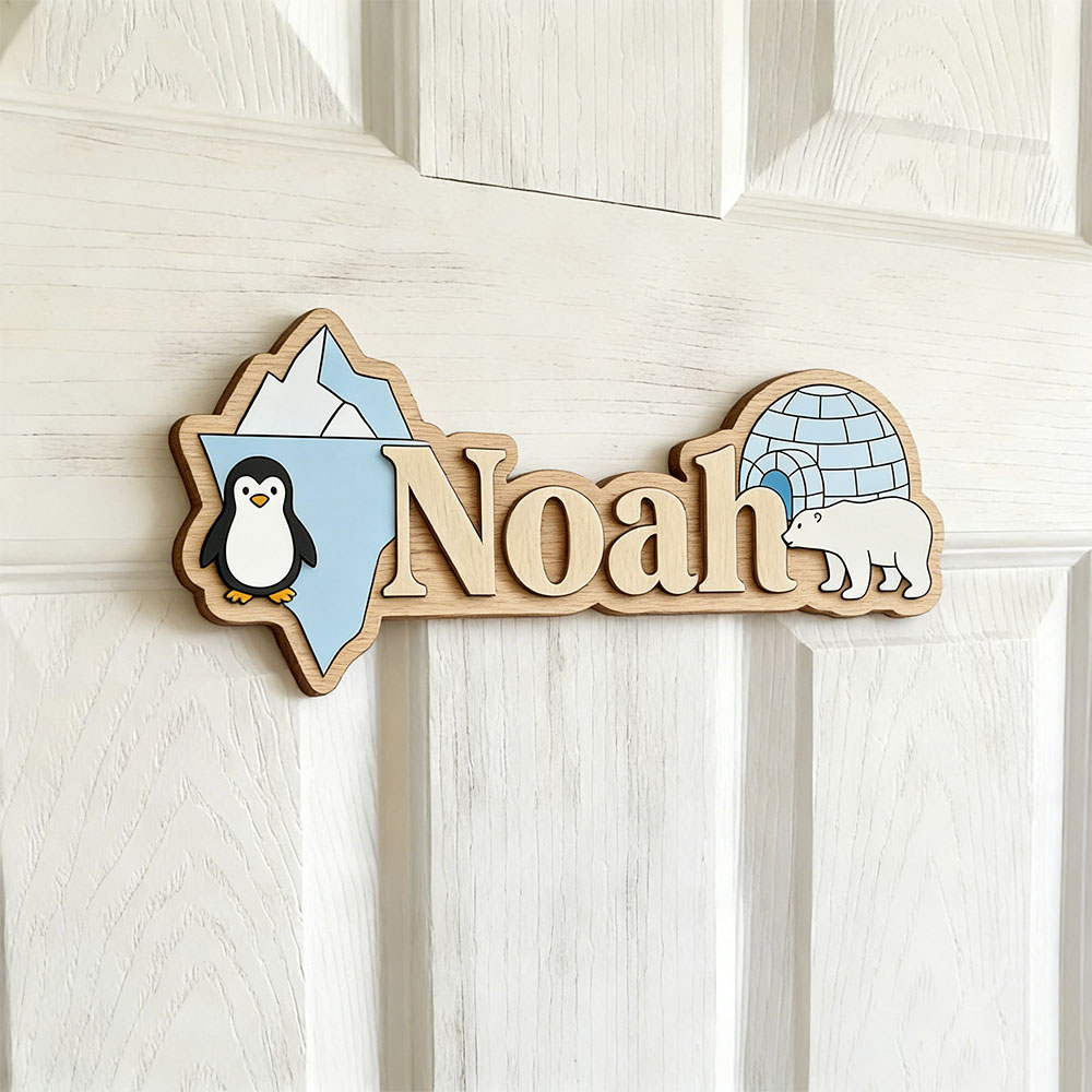 Arctic Penguin & Polar Bear Cu - Baby Nursery Name avis et prix