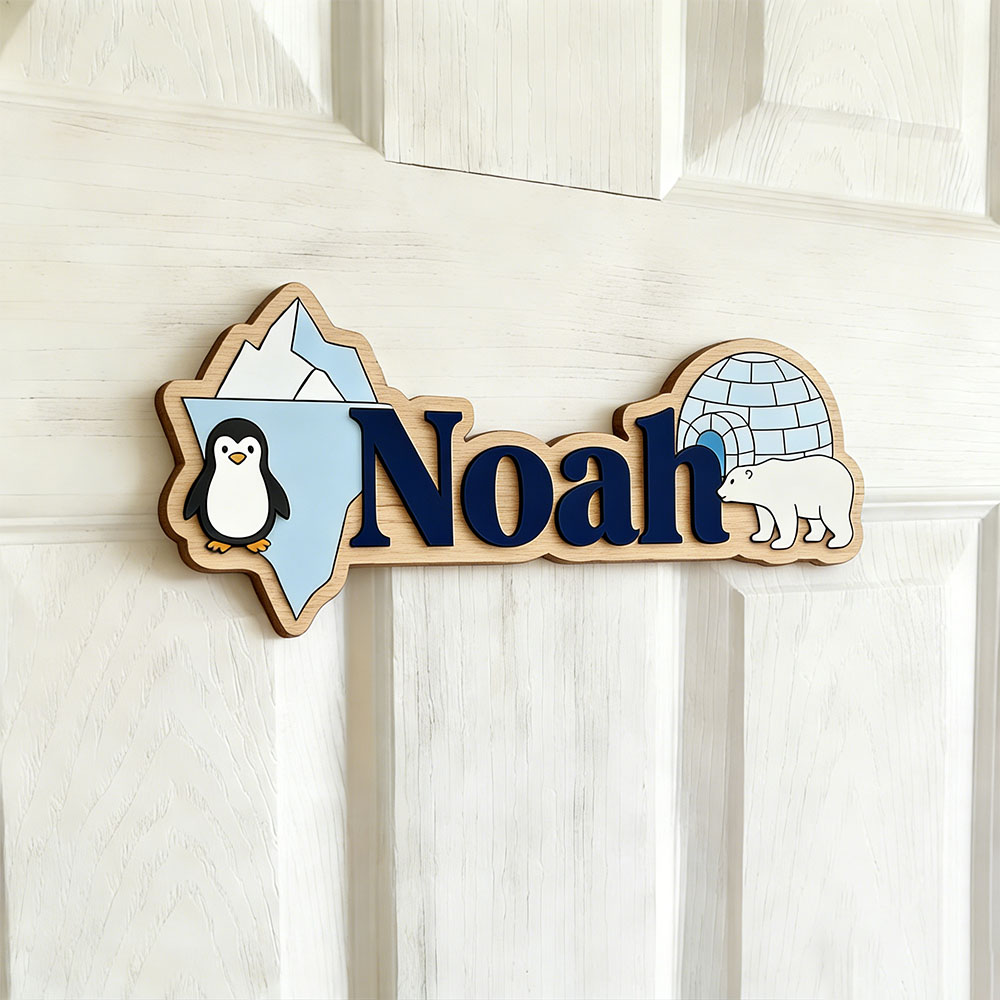 Arctic Penguin & Polar Bear Cu - Baby Nursery Name avis et prix