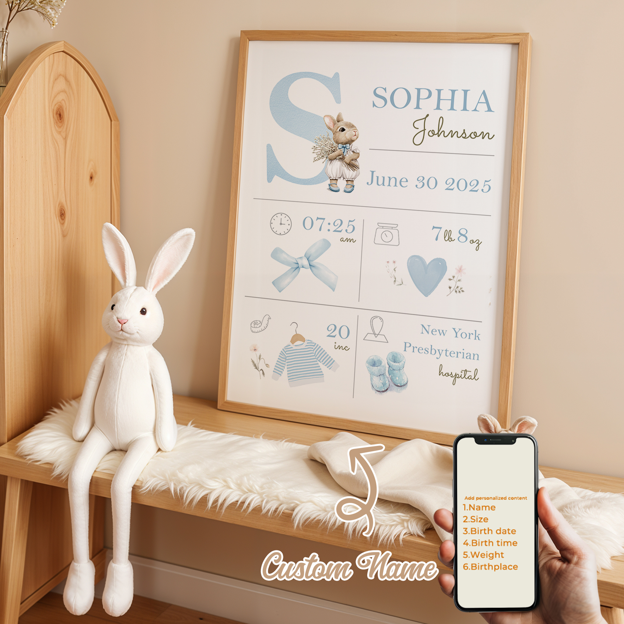 Personalized Custom Name Carto - Baby Nursery Name avis et prix