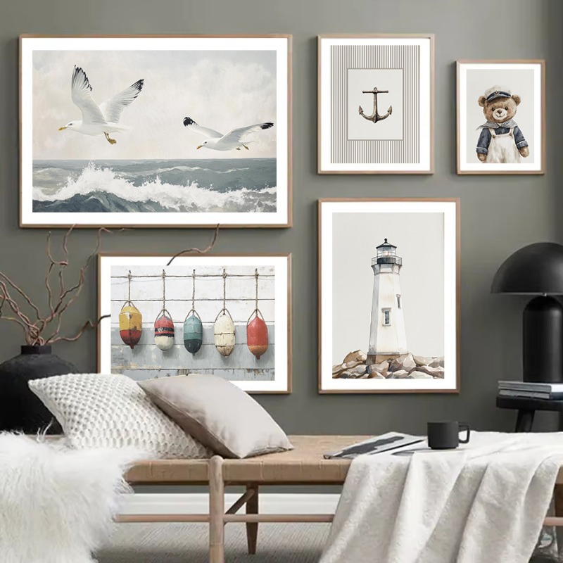 Neutral Nautical Nursery Art V - Baby Nursery Vintage avis et prix