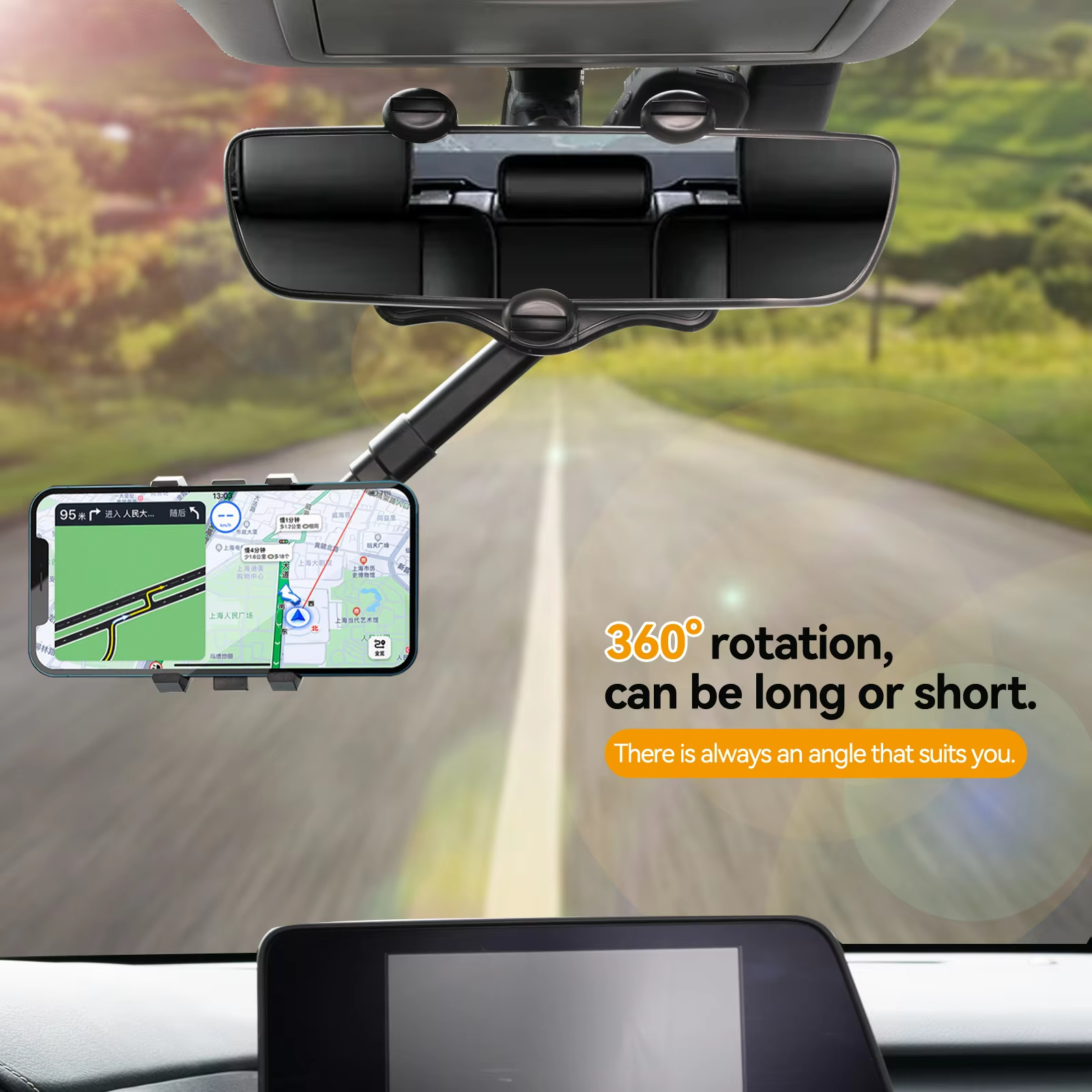 Adjustable Car Rearview Mirror - Mobile Hanger Arm avis et prix