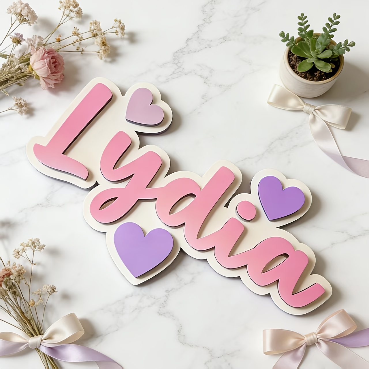 Personalized Gradient Heart Na - Baby Nursery Name avis et prix