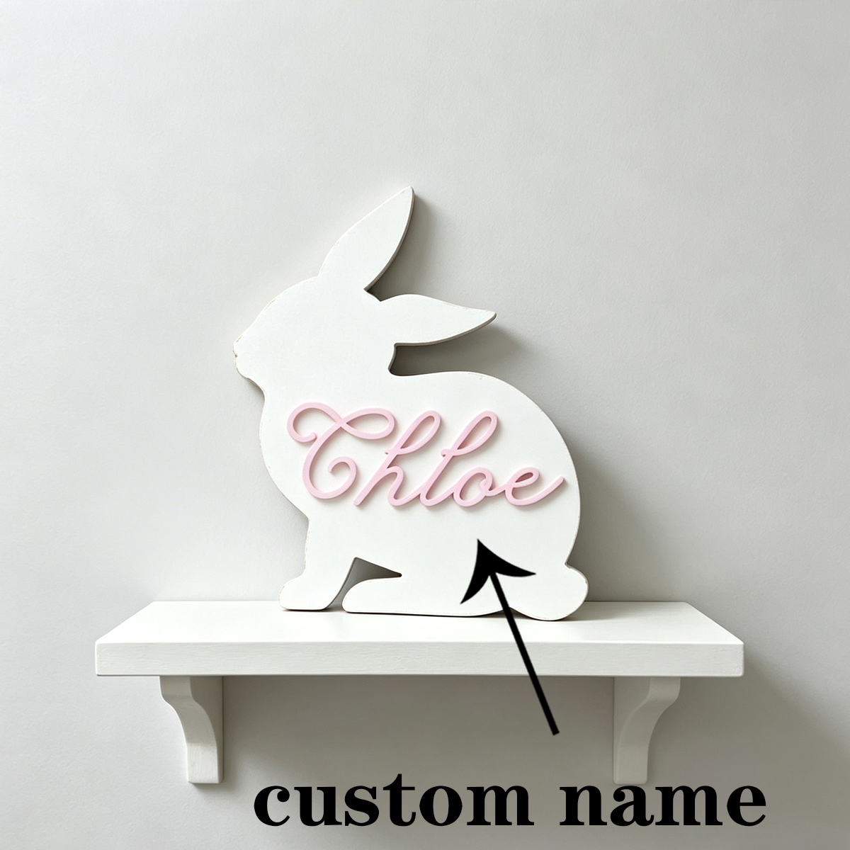 1Pc Custom Cute Bunny Name Woo - Baby Nursery Name avis et prix