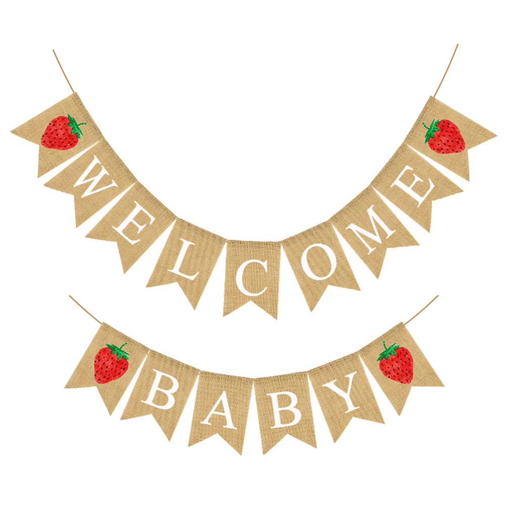 Baby Shower Linen Banner Straw - Baby Nursery Garland avis et prix