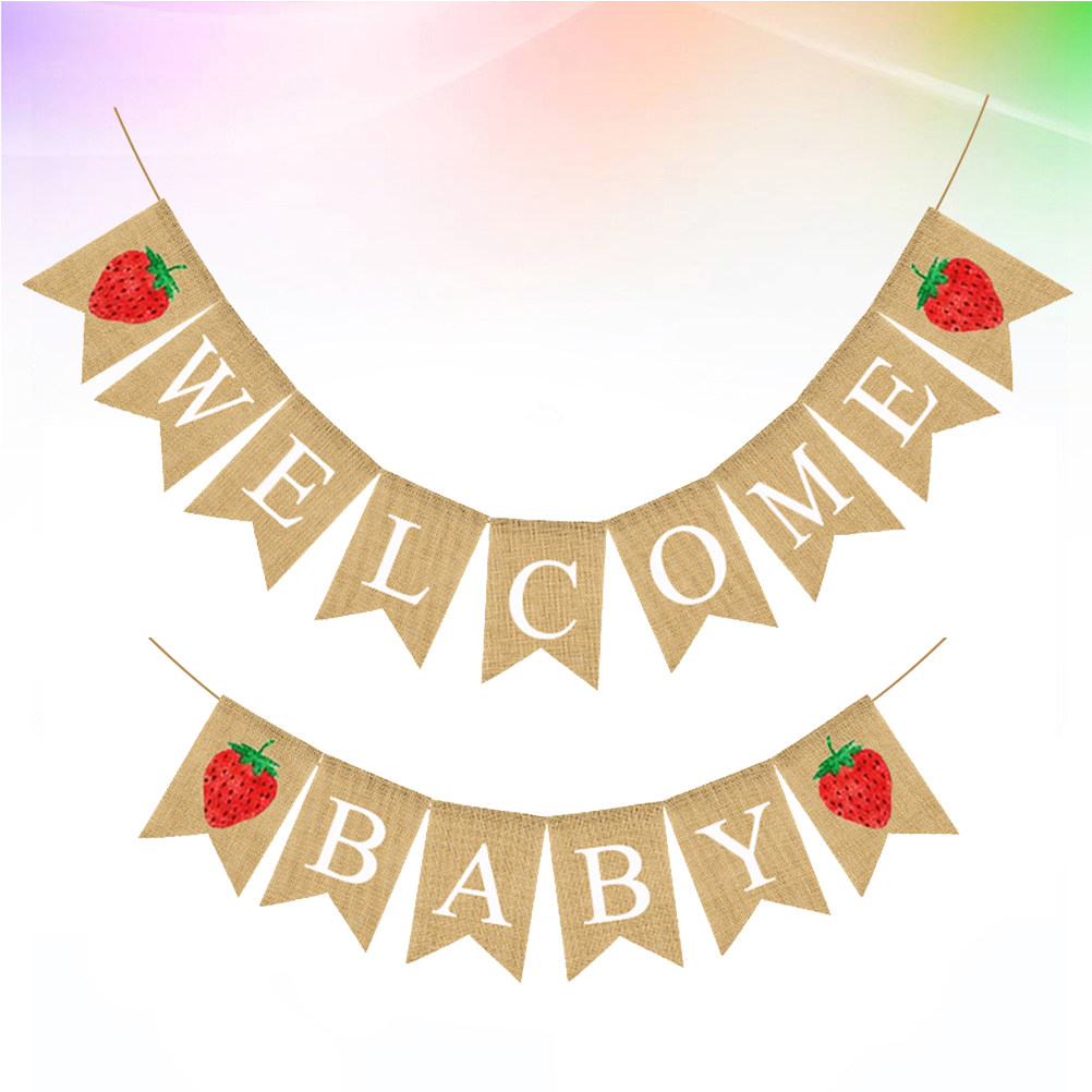 Baby Shower Linen Banner Straw - Baby Nursery Garland avis et prix