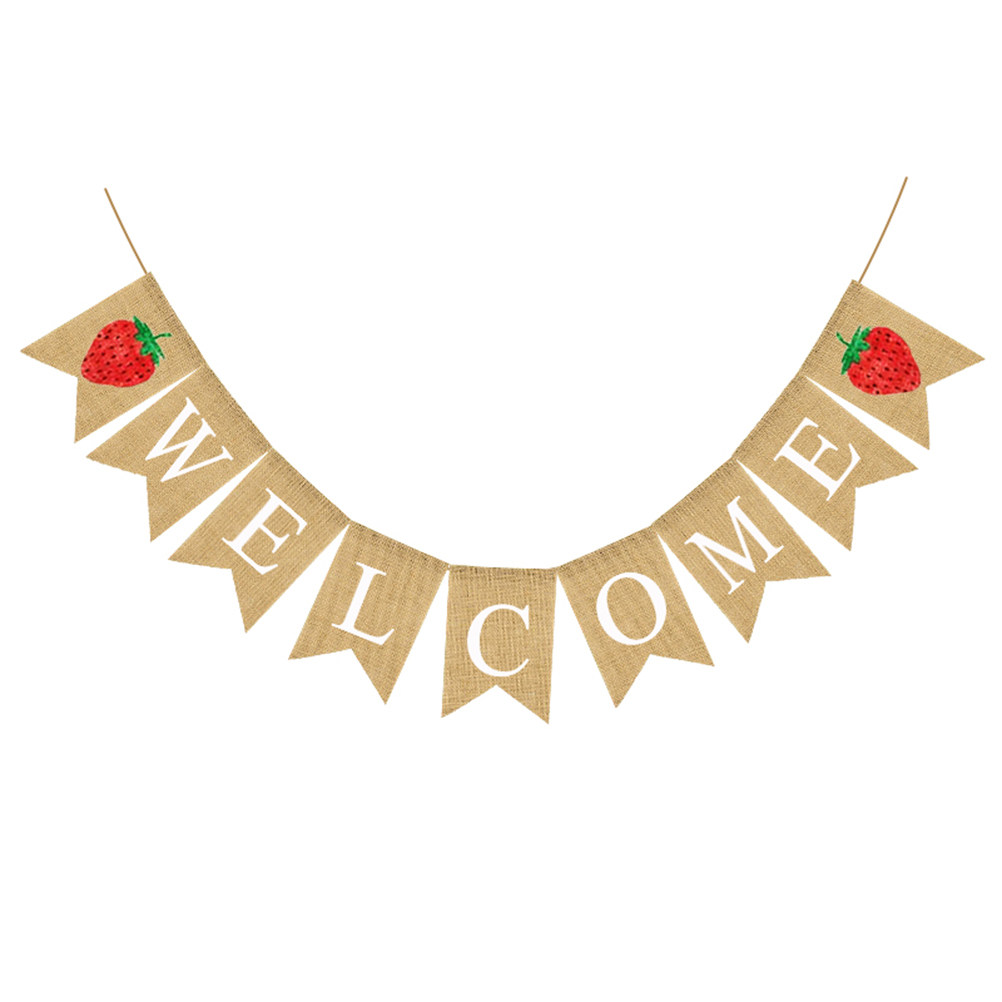 Baby Shower Linen Banner Straw - Baby Nursery Garland avis et prix