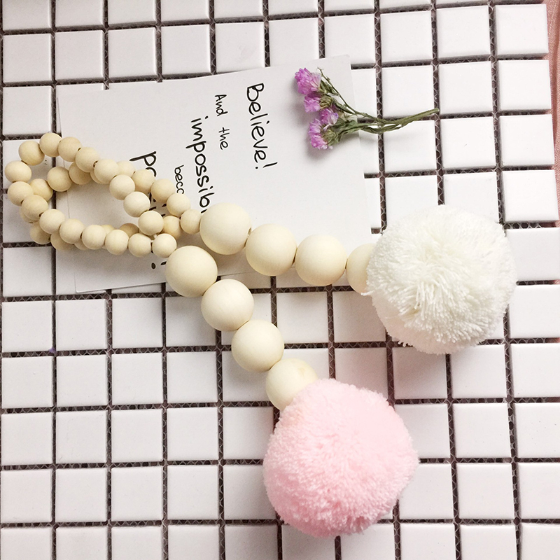 Wooden Beads Tassel Ball Garla - Baby Nursery Garland avis et prix