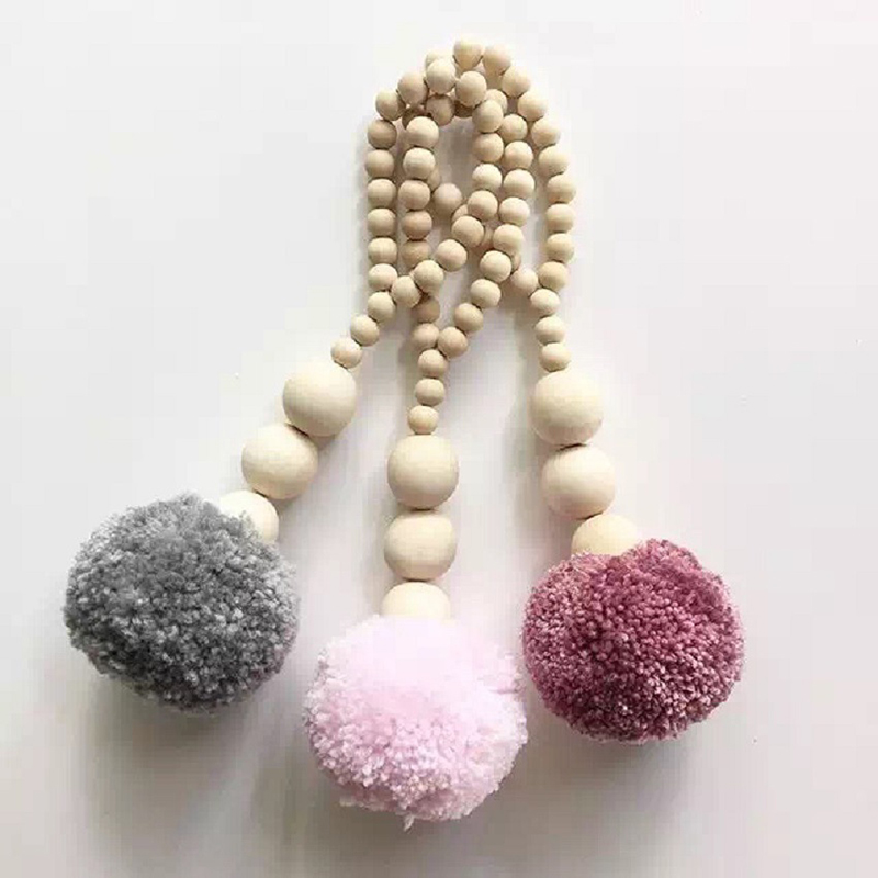Wooden Beads Tassel Ball Garla - Baby Nursery Garland avis et prix