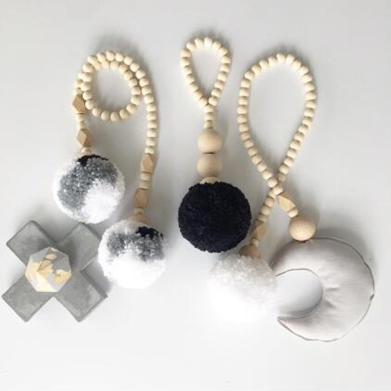Wooden Beads Tassel Ball Garla - Baby Nursery Garland avis et prix