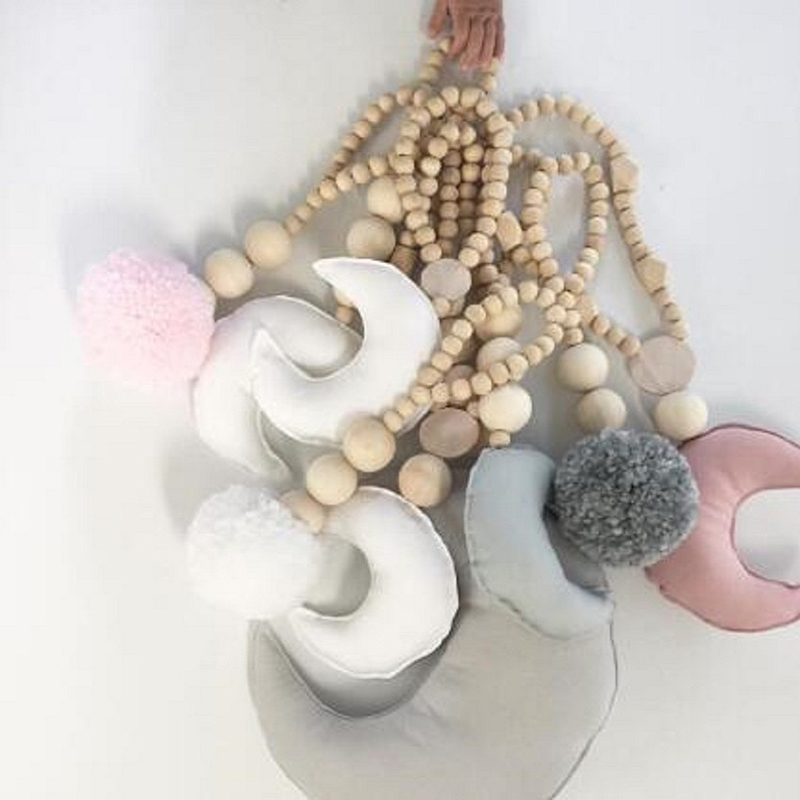 Wooden Beads Tassel Ball Garla - Baby Nursery Garland avis et prix
