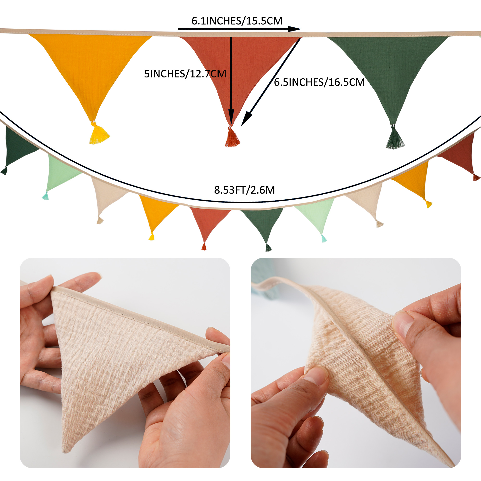 2.6M/8.5FT Nursery Fabric Bunt - Baby Nursery Ideas avis et prix
