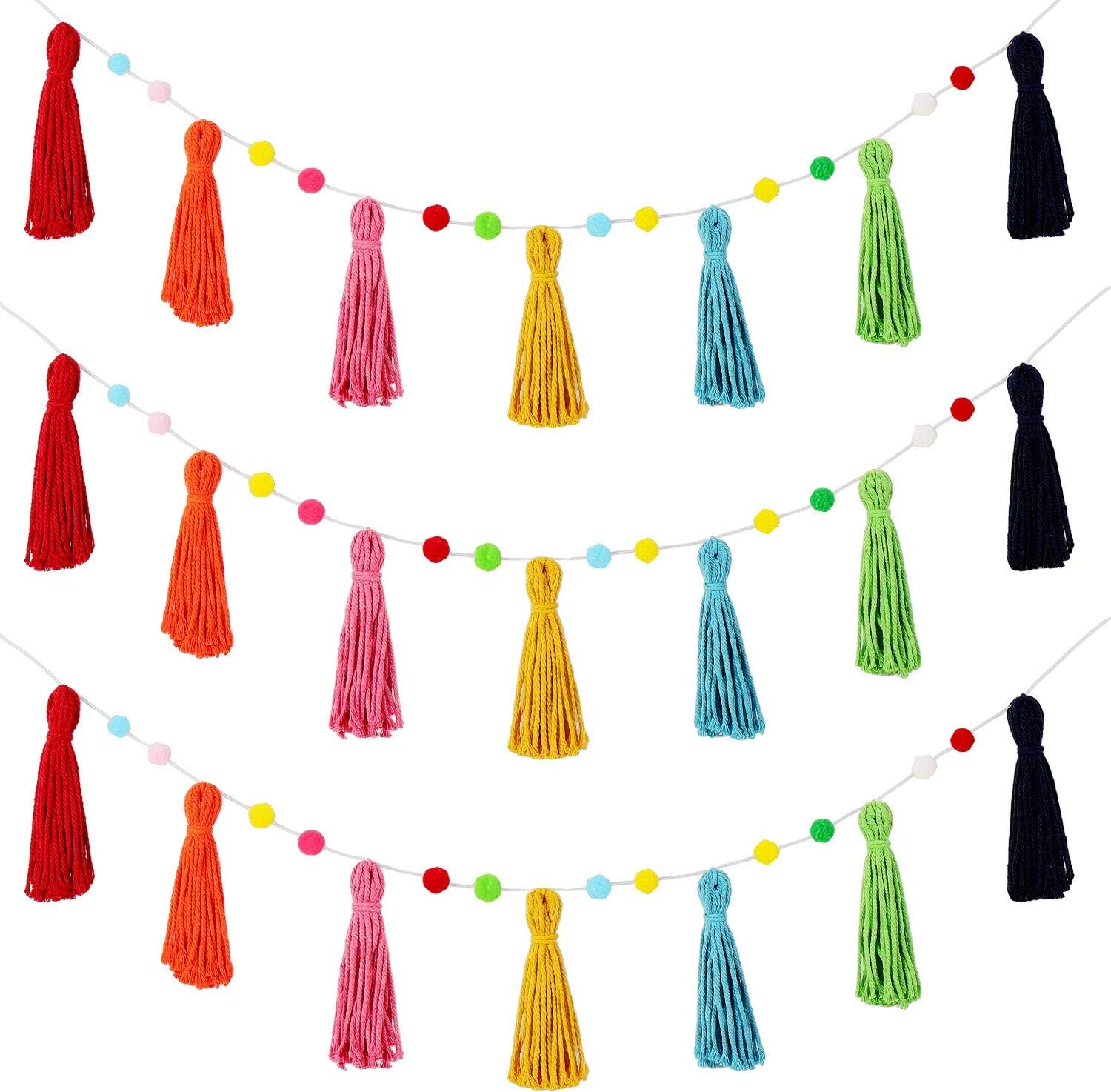 3 Pcs Colorful Rainbow Boho Ta - Baby Nursery Garland avis et prix