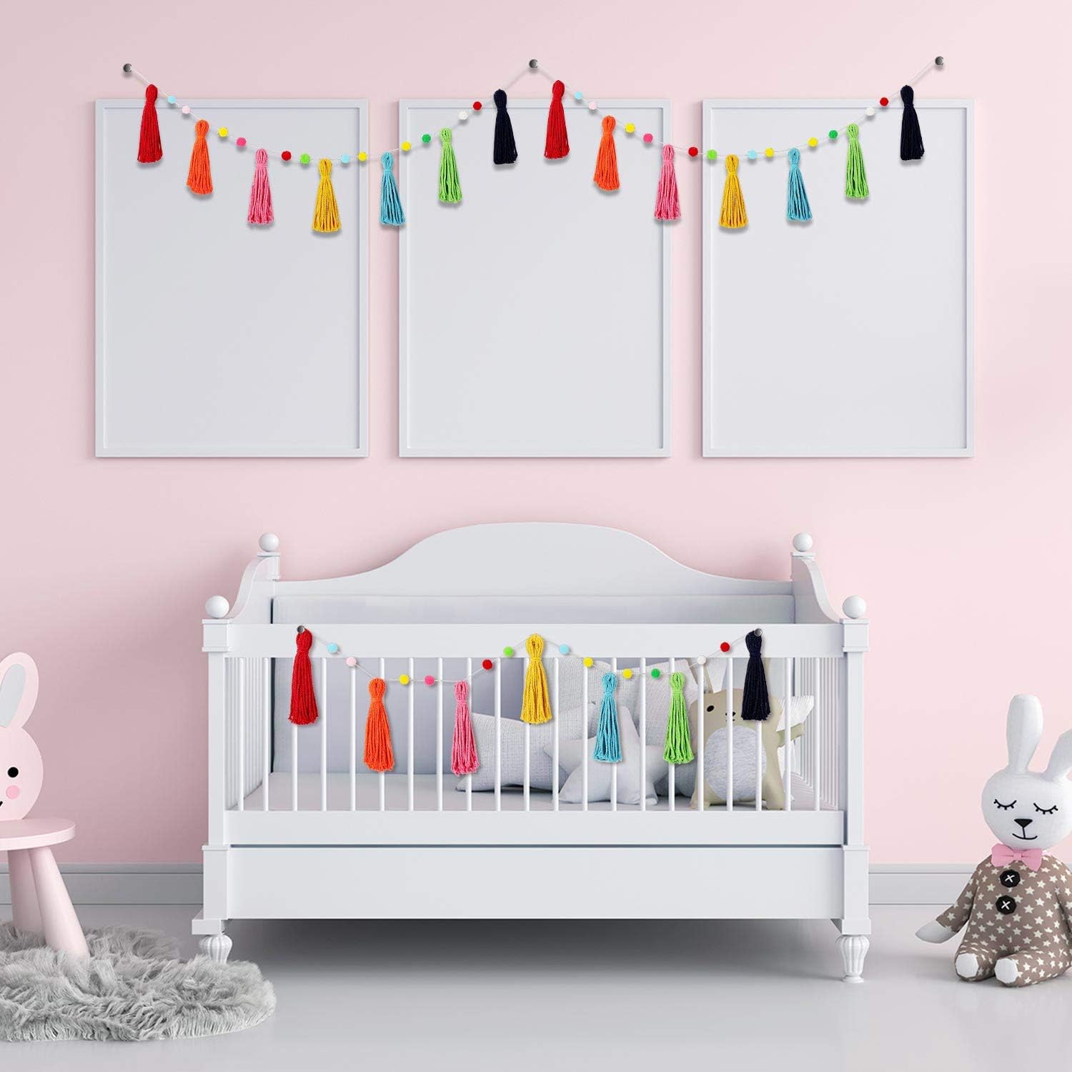 3 Pcs Colorful Rainbow Boho Ta - Baby Nursery Garland avis et prix