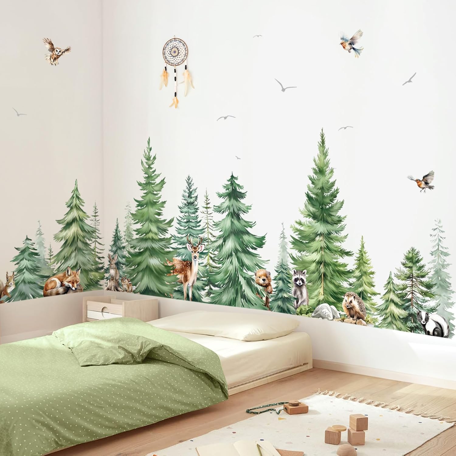 Large Watercolor Pine Tree Ani - Baby Nursery Products avis et prix