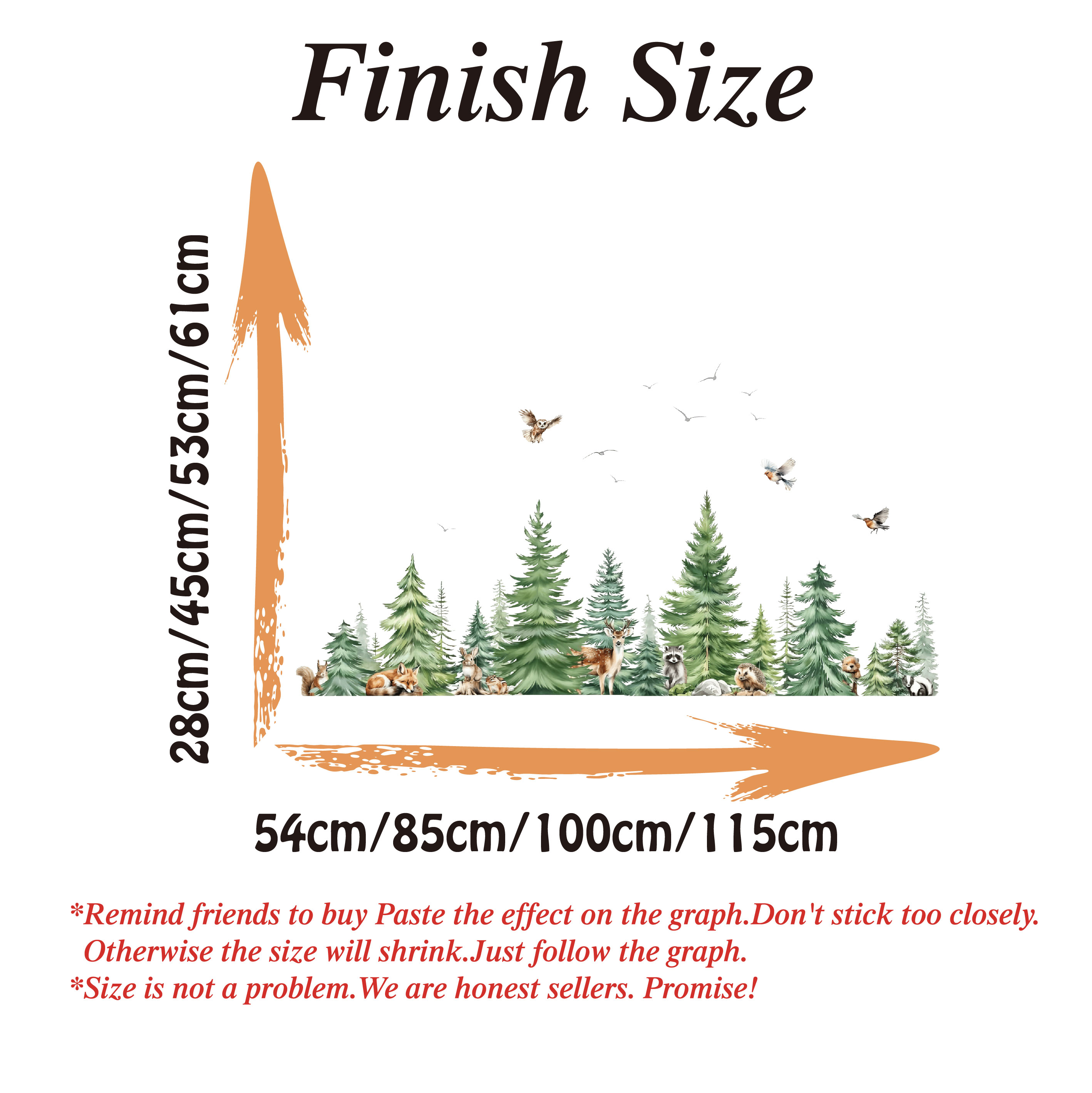 Large Watercolor Pine Tree Ani - Baby Nursery Products avis et prix