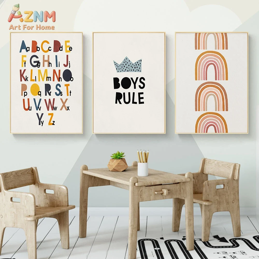 Rainbow Alphabet Poster Educat - Baby Nursery Pictures avis et prix