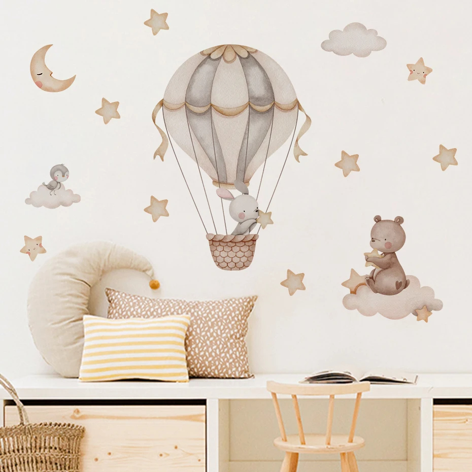 Watercolor Bear Hot Air Balloo - Baby Nursery Products avis et prix