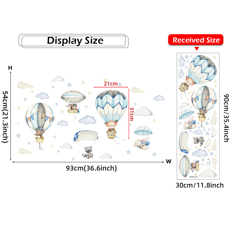 Cartoon Cute Animals Hot Air B - Baby Nursery Products avis et prix