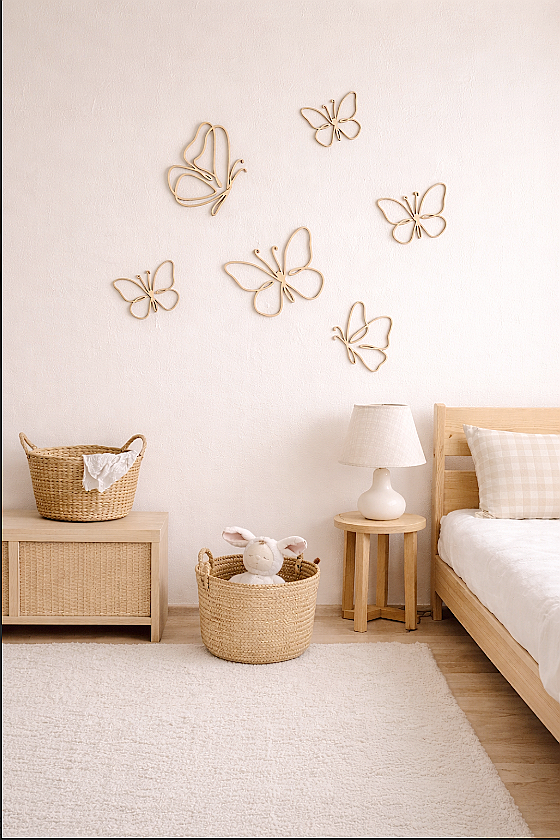 Set of 6 Wooden Wall Butterfli - Baby Nursery Products avis et prix