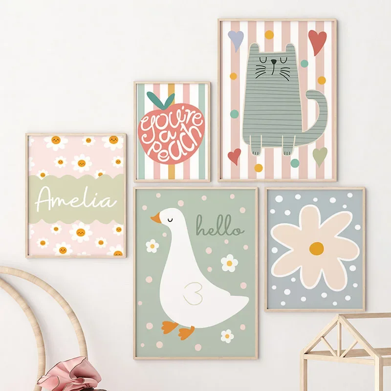 Cartoon Cat Duck Bird Apple Cu - Baby Nursery Pictures avis et prix