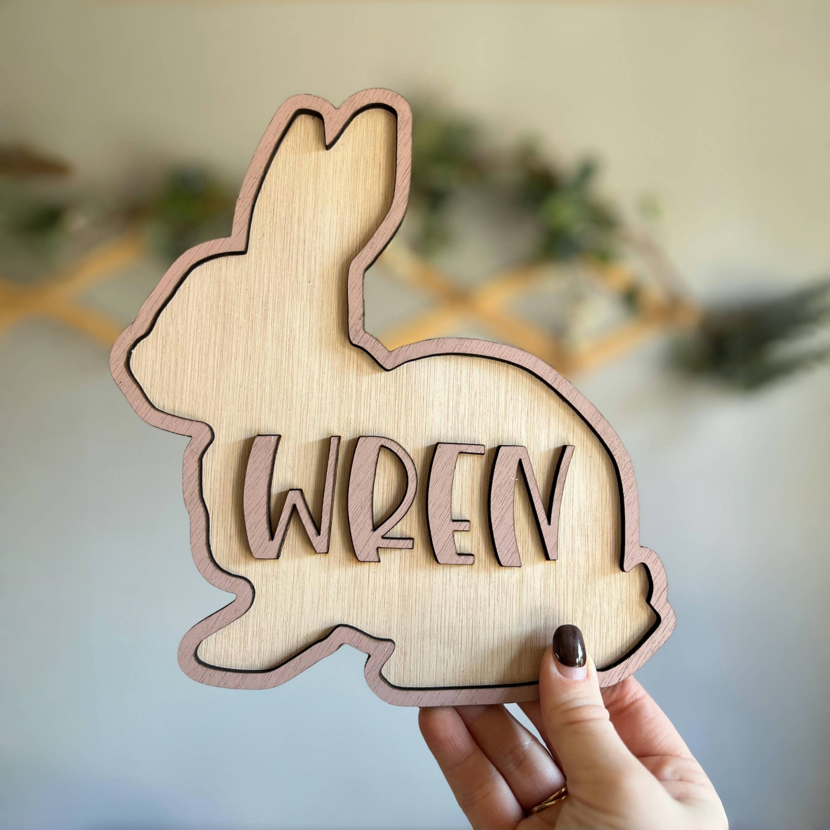 Personalized Bunny Name Wooden - Baby Nursery Wall avis et prix