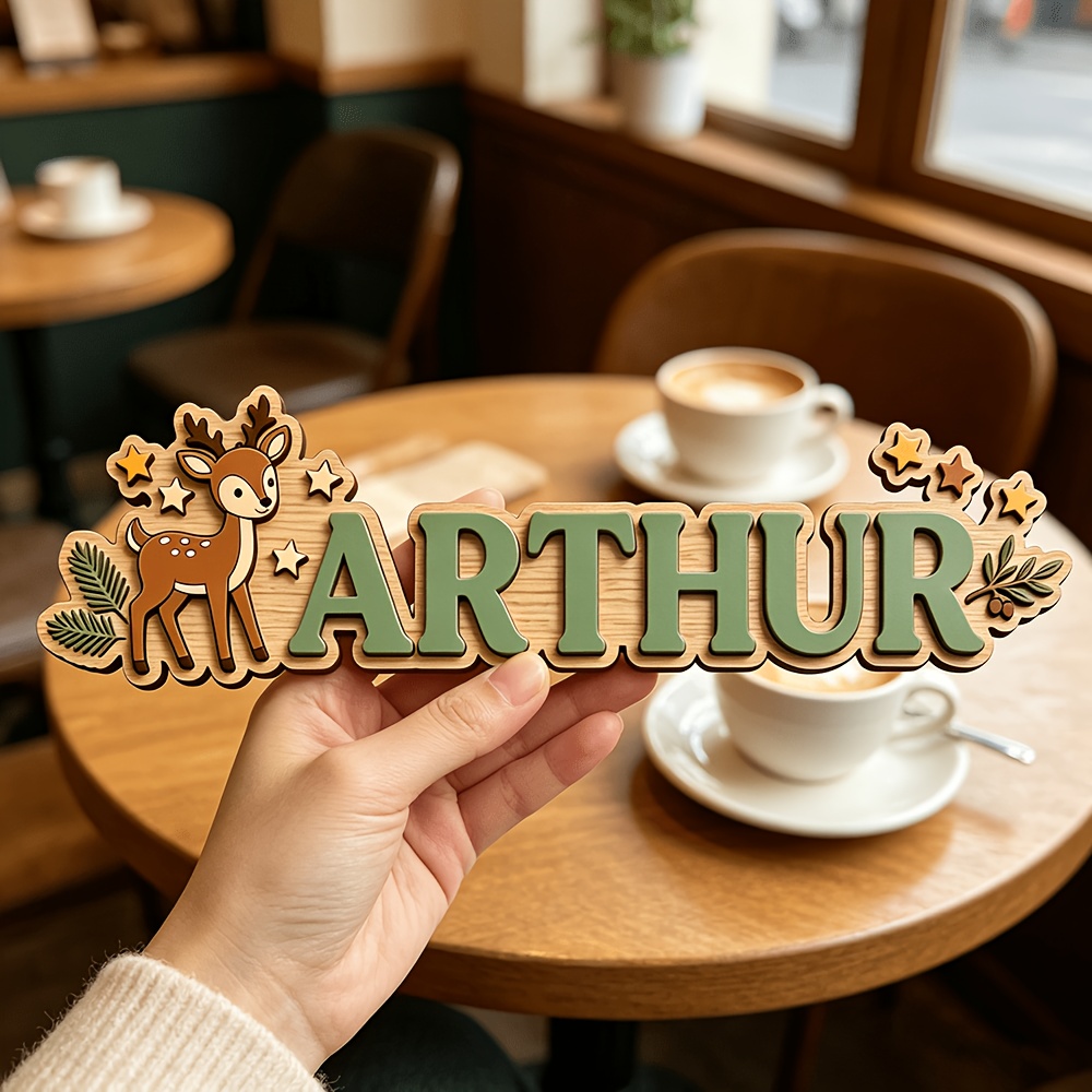 Custom Deer & Star Wooden Name - Baby Nursery Name avis et prix