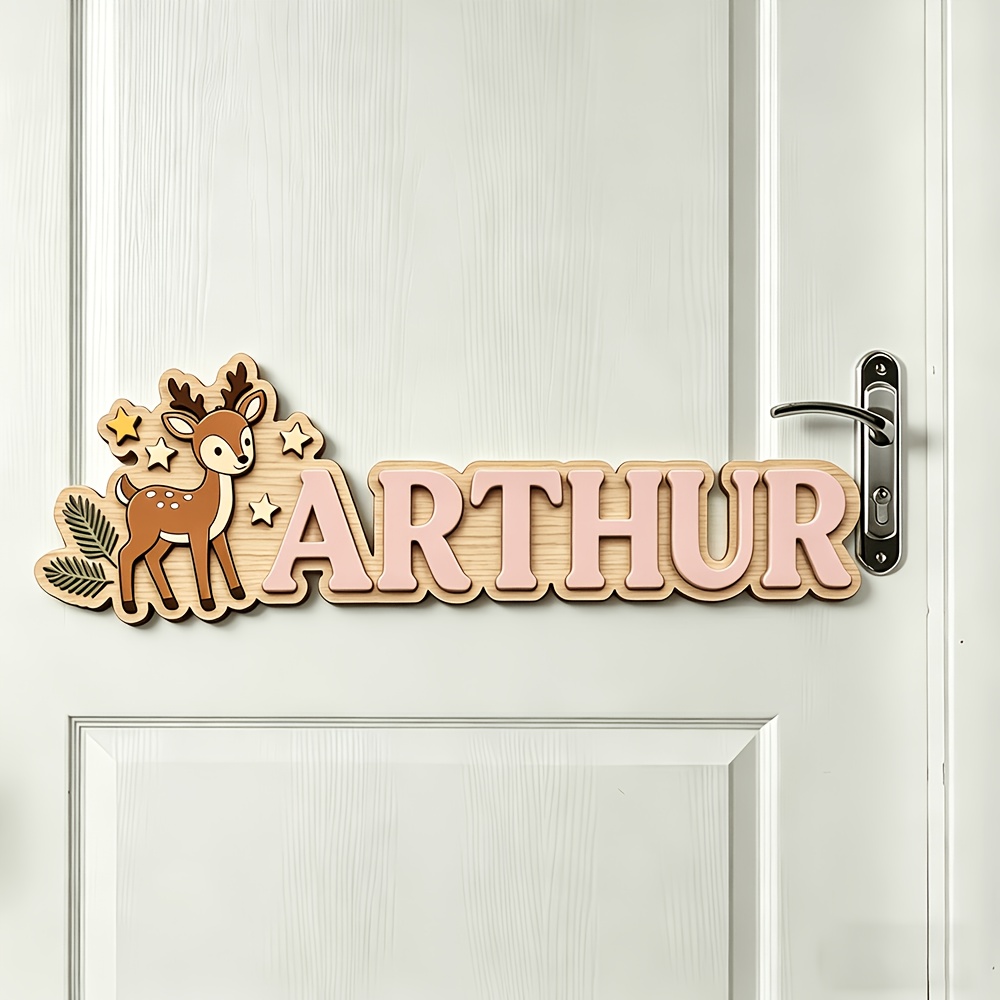 Custom Deer & Star Wooden Name - Baby Nursery Name avis et prix