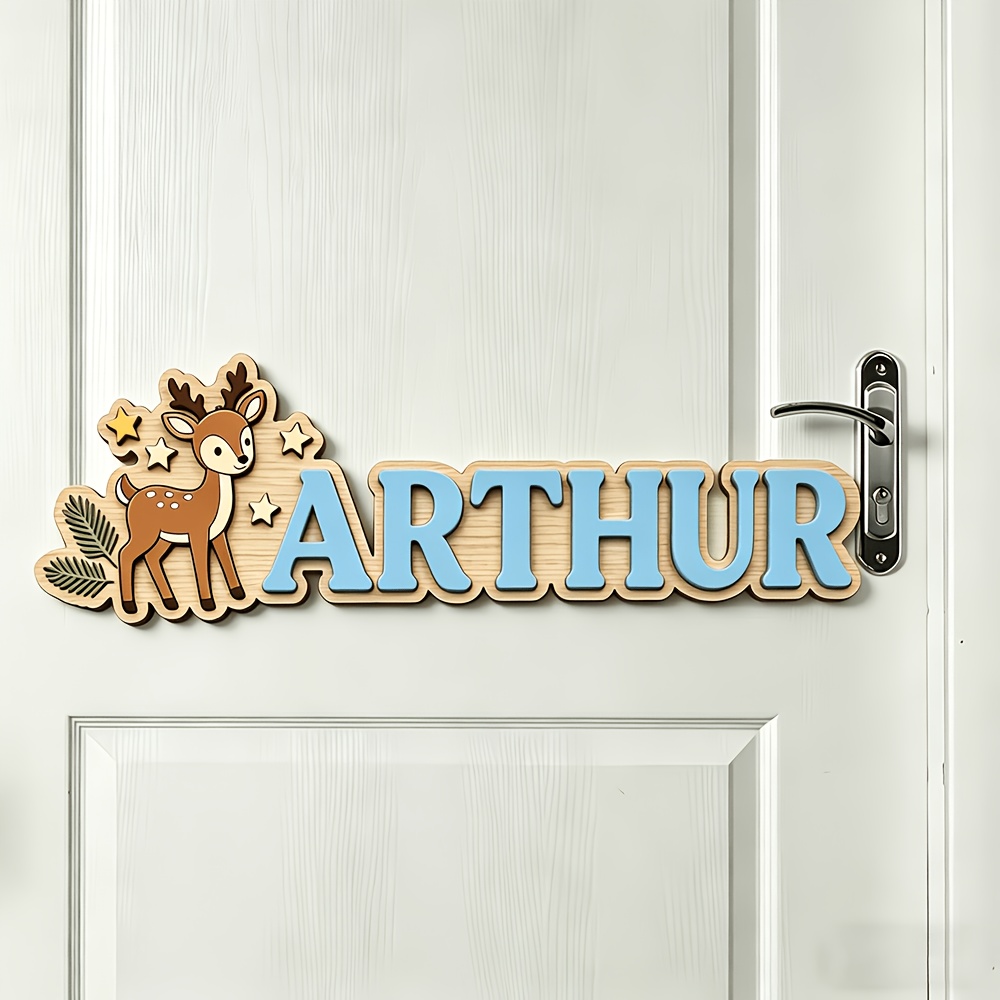 Custom Deer & Star Wooden Name - Baby Nursery Name avis et prix