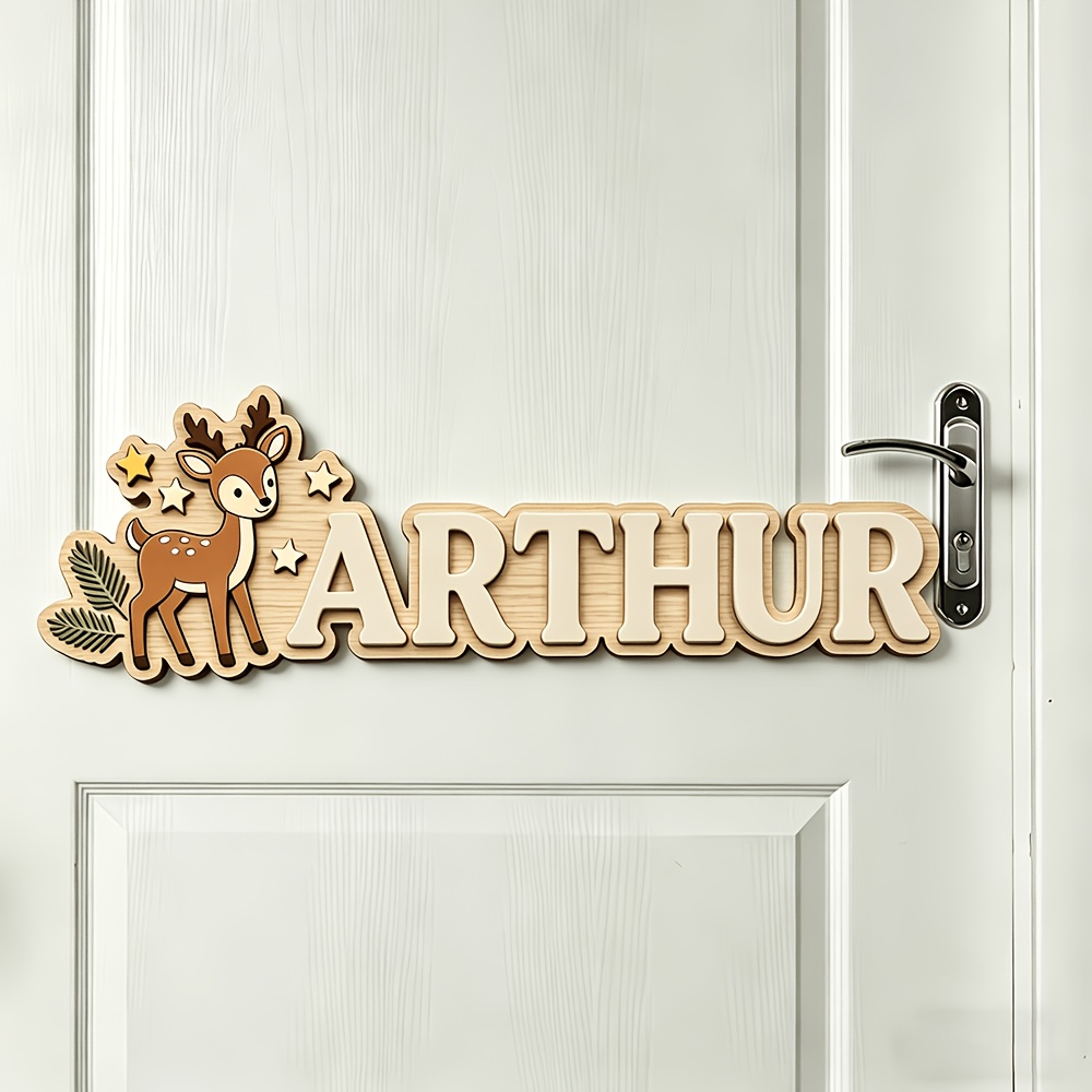 Custom Deer & Star Wooden Name - Baby Nursery Name avis et prix
