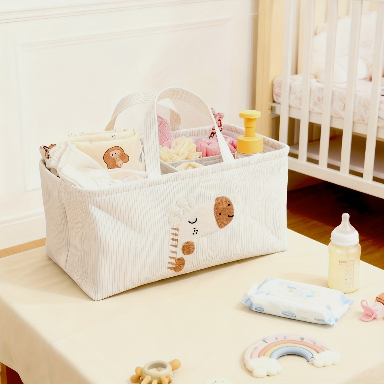 Cute Lion Diaper Caddy Foldabl - Baby Nursery Organiser avis et prix